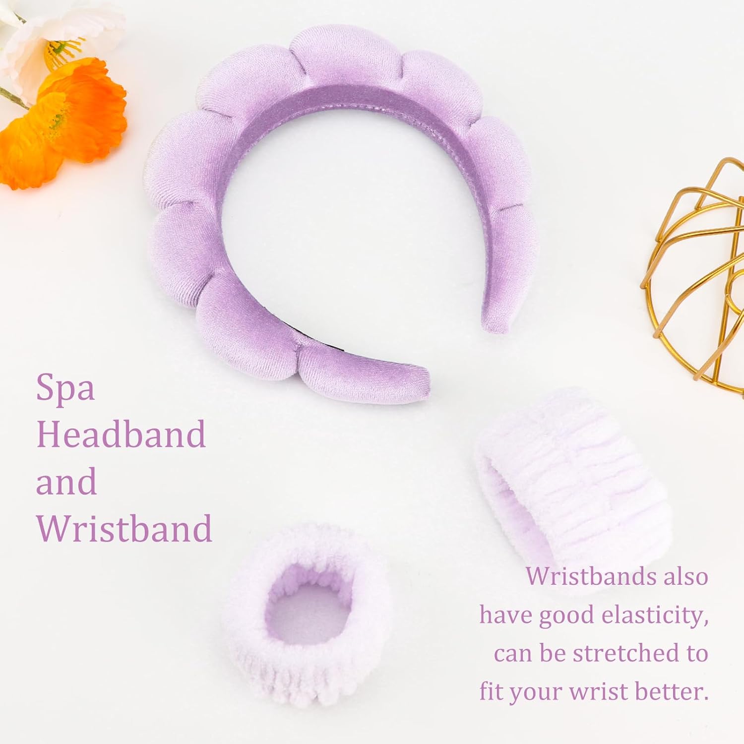 Thumbnail 4 de DRESHOW Spa Headband and Wristband Set for Face Washing and Skincare