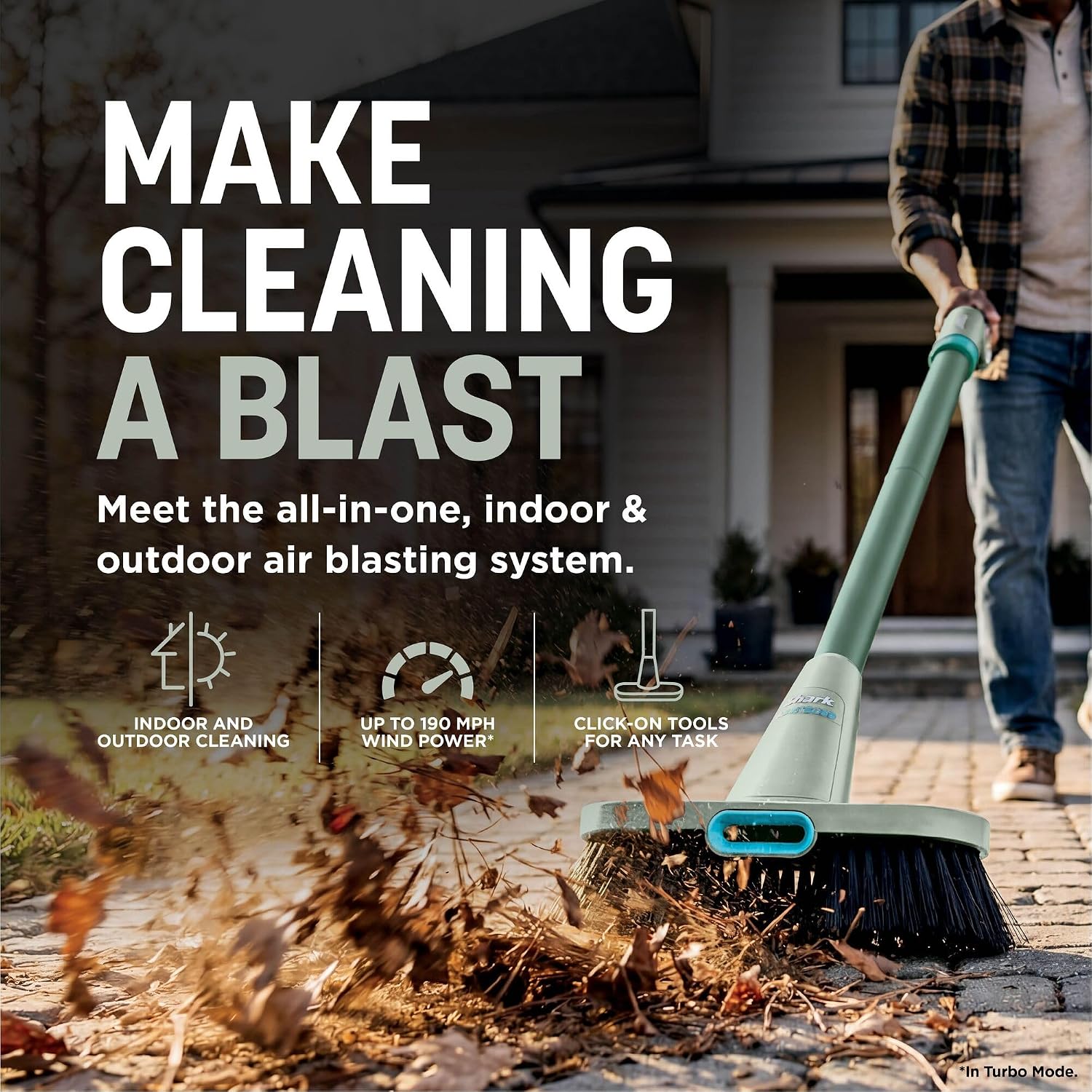 Detalle de Shark BlastBoss All-in-One Cordless Air Blasting System With BlastBroom – AB2111UKGN