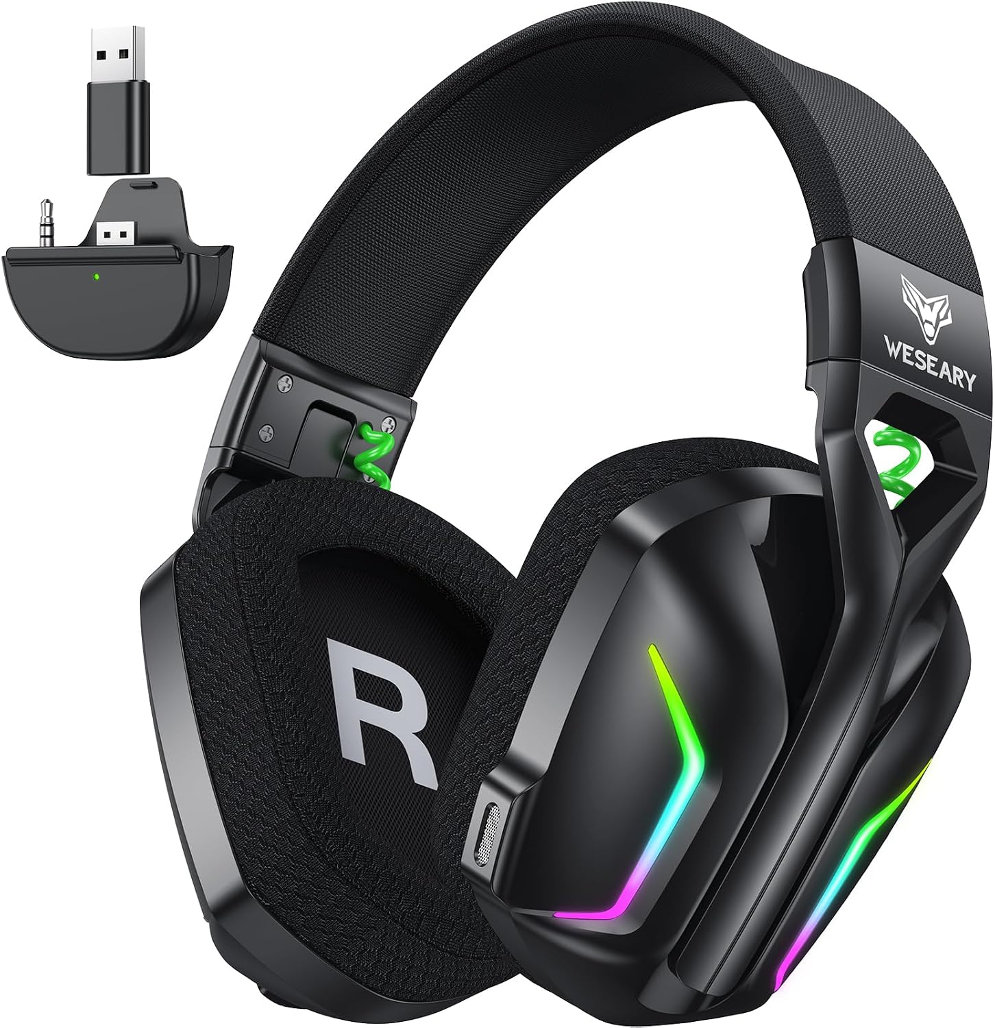 Detalle de WESEARY WG1 Wireless Gaming Headset with 50mm Drivers and Dual-Mode Audio