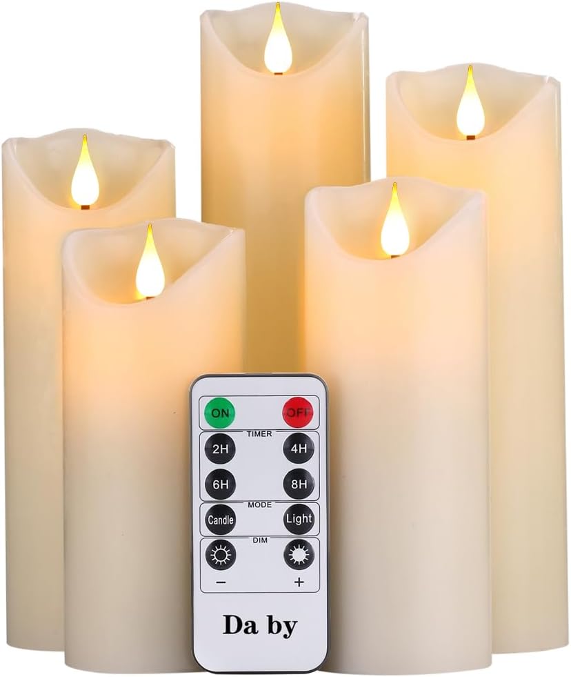 Detalle de Da by set 5 candele LED fiamma lampeggiante 14–20 cm 🕯