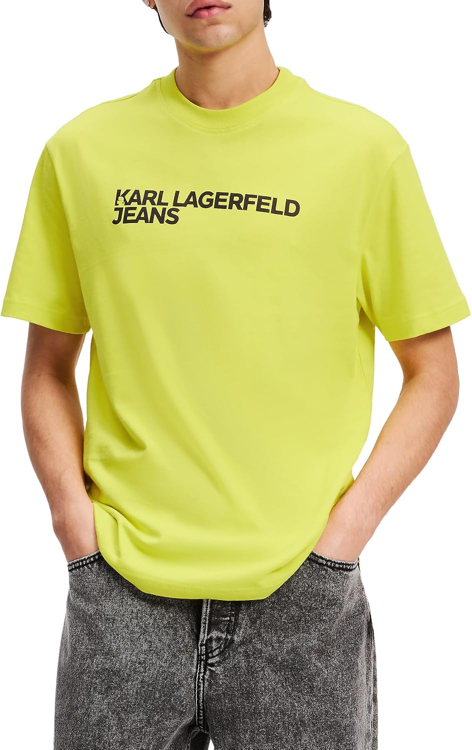 Detalle 2 de Karl Lagerfeld Jeans Uomo Regular Short Sleeve Essential T‑Shirt – Tinta Chocolate e Sostenibilità