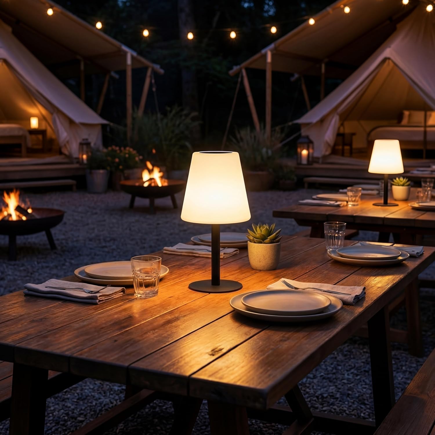 Detalle de Smartwares Solar-Tischlampe – Dimmbar, warmweiß, kabellos – OSL-50012