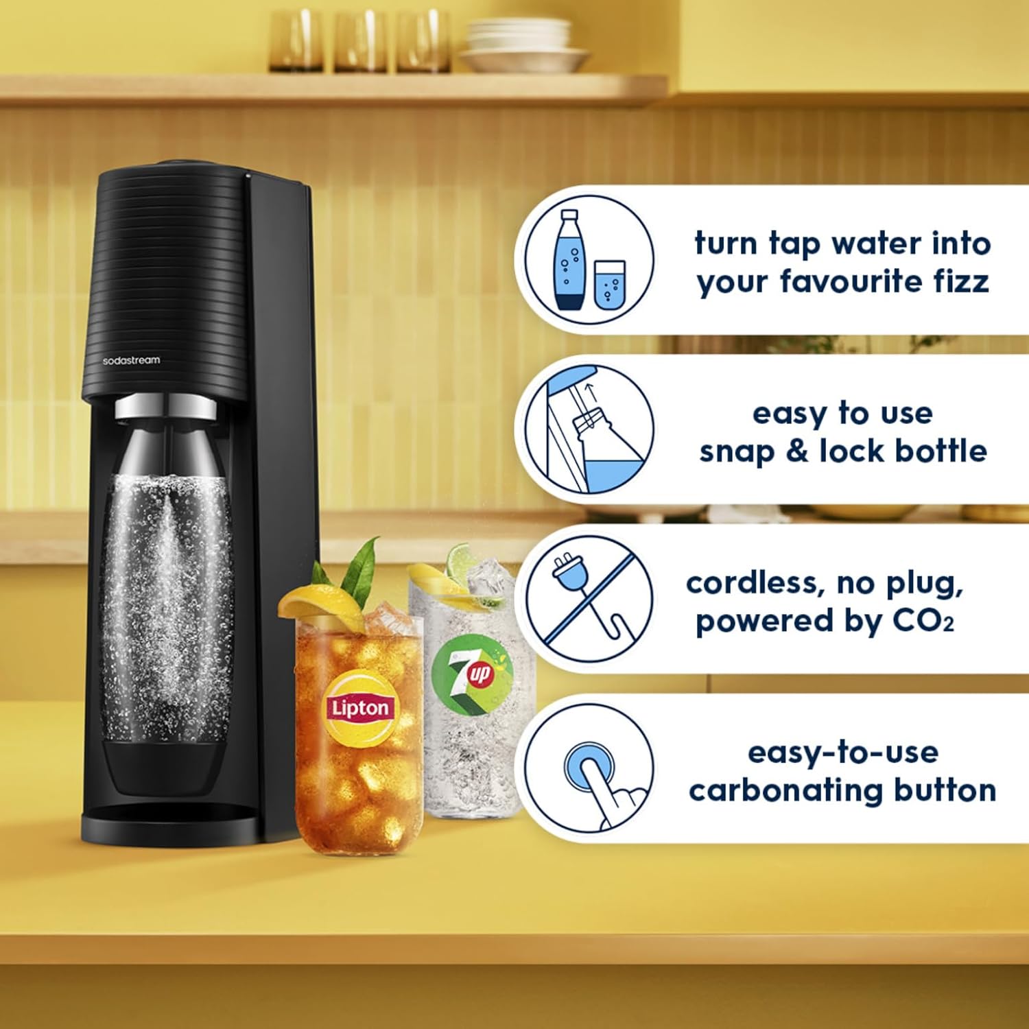 Thumbnail 1 de SodaStream Terra Sparkling Water Maker with Quick Connect CO2 System – Black
