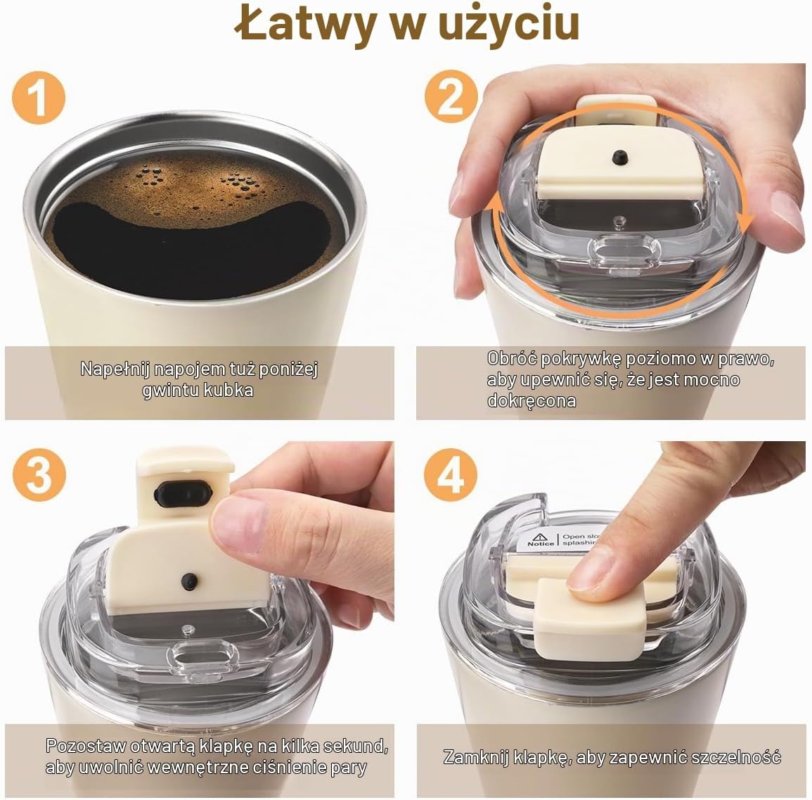 Detalle 1 de Philorn 92CM-I380-2WP – kubek termiczny 380 ml ze stali nierdzewnej