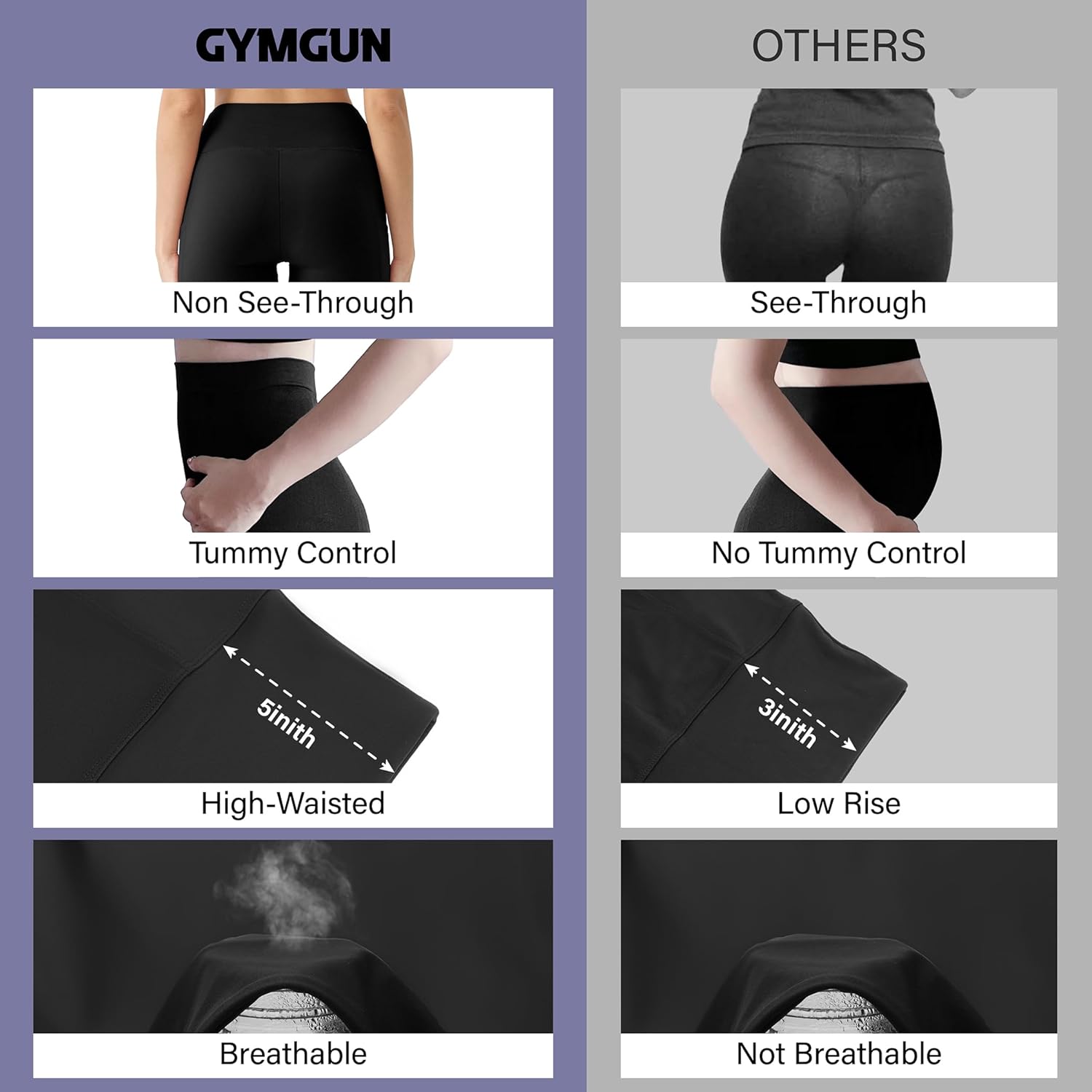 Thumbnail 4 de GYMGUN 3 Pack Leggings with Pockets for Women