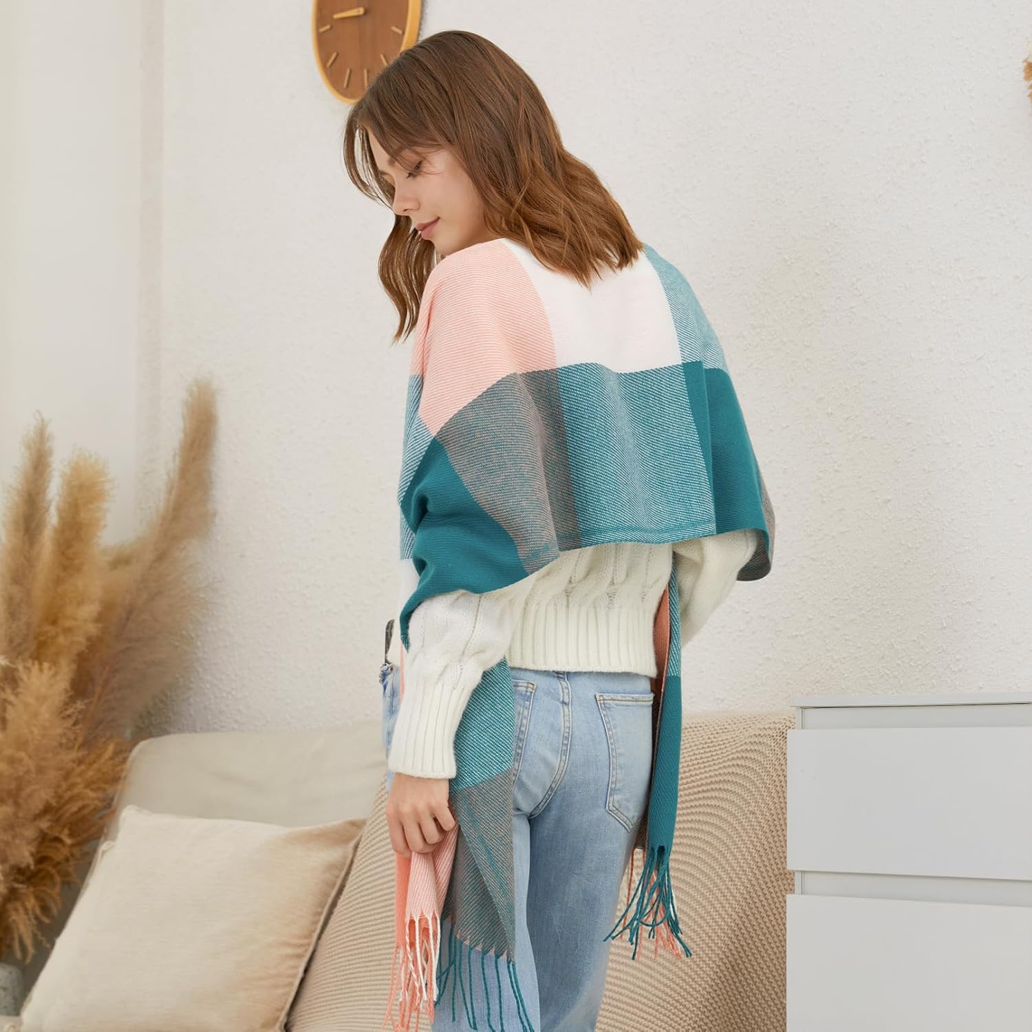 Thumbnail 5 de Chalier Fashion Checked Long Scarf for Women 🧣