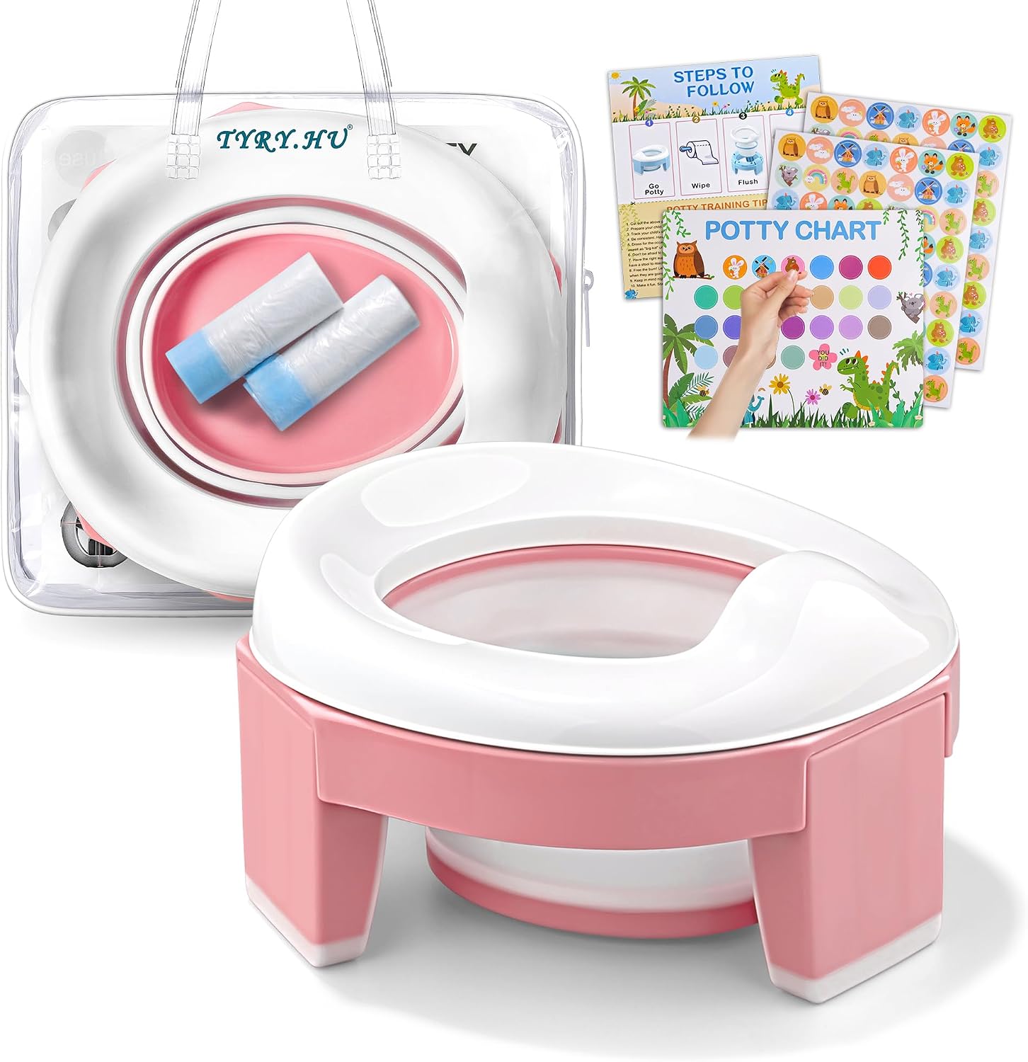 Detalle de Potty Training Toilet Seat 3-in-1 Portable Travel Potty