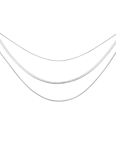 Detalle de SINGULARU Collar Maat de acero inoxidable para mujer (diseño en capas)