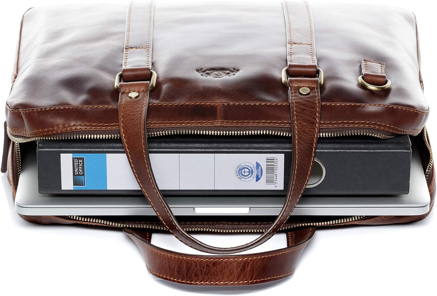 Thumbnail 6 de SID & VAIN Maguire Medium Laptop Bag – Real Leather Briefcase for 15.4 inch Laptops