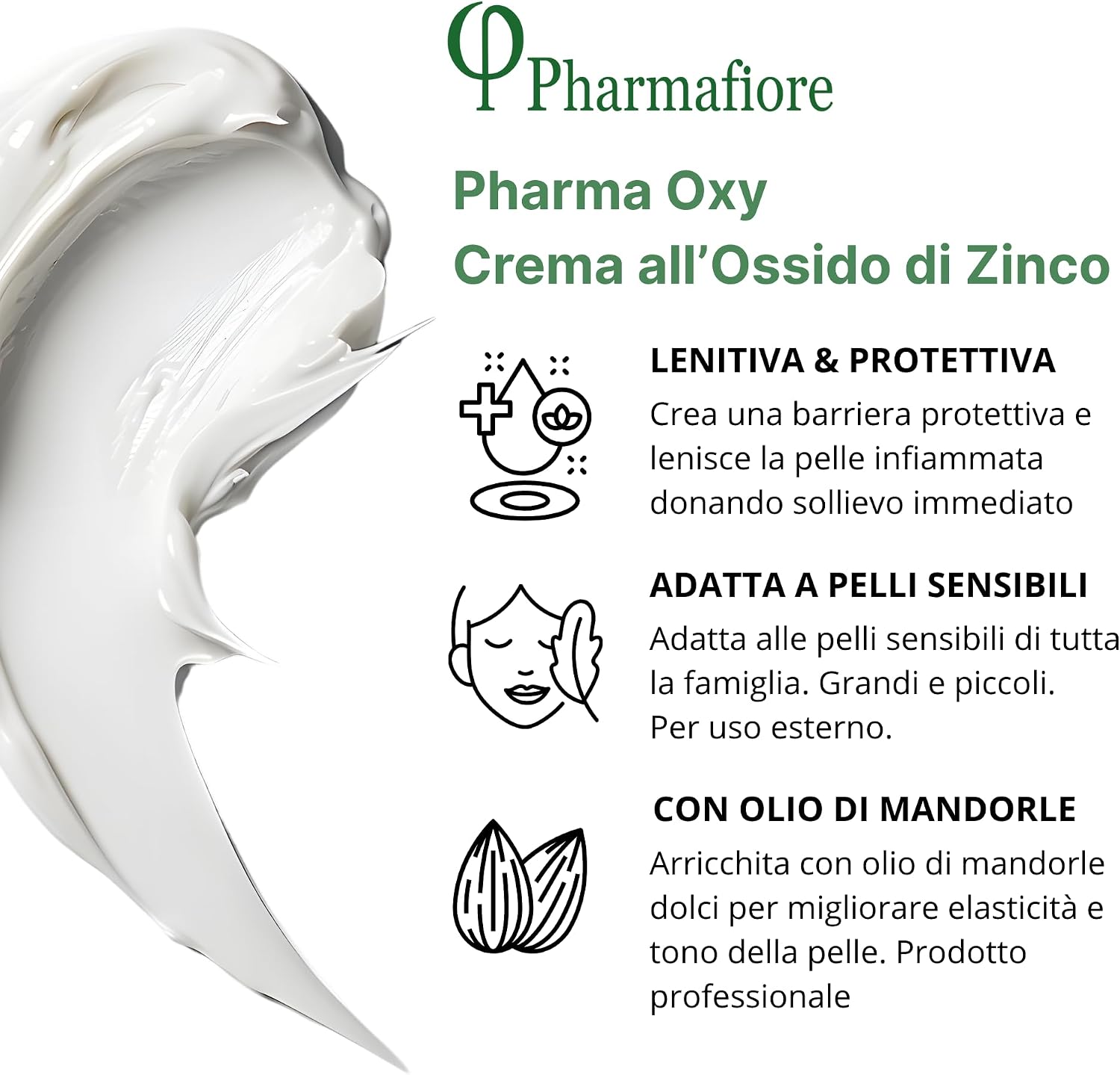 Detalle 2 de Crema all'Ossido di Zinco Lenitiva, Pasta Protettiva 500 ml per Pelli Irritate e Neonati, Anziani e Disabili