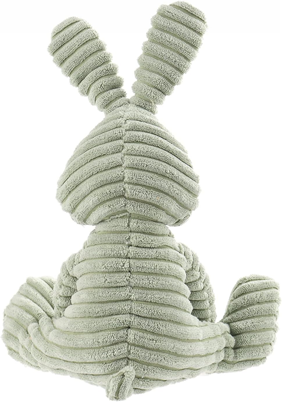 Detalle de Apricot Little Green Bunny Plush Corduroy Rabbit – Soft, Handcrafted Plush for Kids