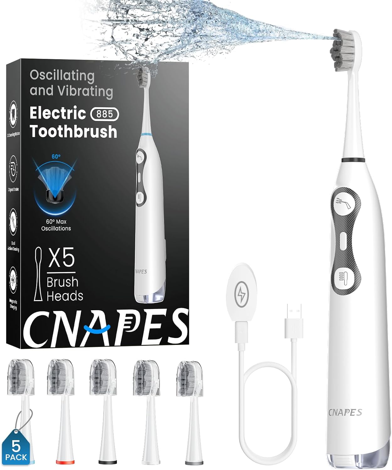 Electric Toothbrush with Water Flosser: 3-in-1 Sonic Brush & Oral Irrigator for Adults