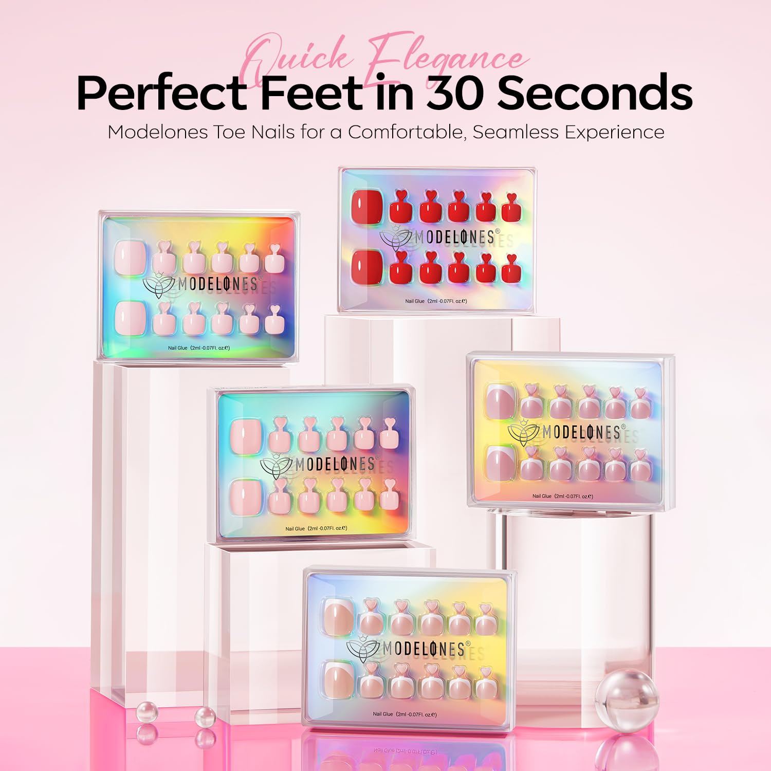 Thumbnail 6 de Modelones Press-On Toenails, 36-Piece Set