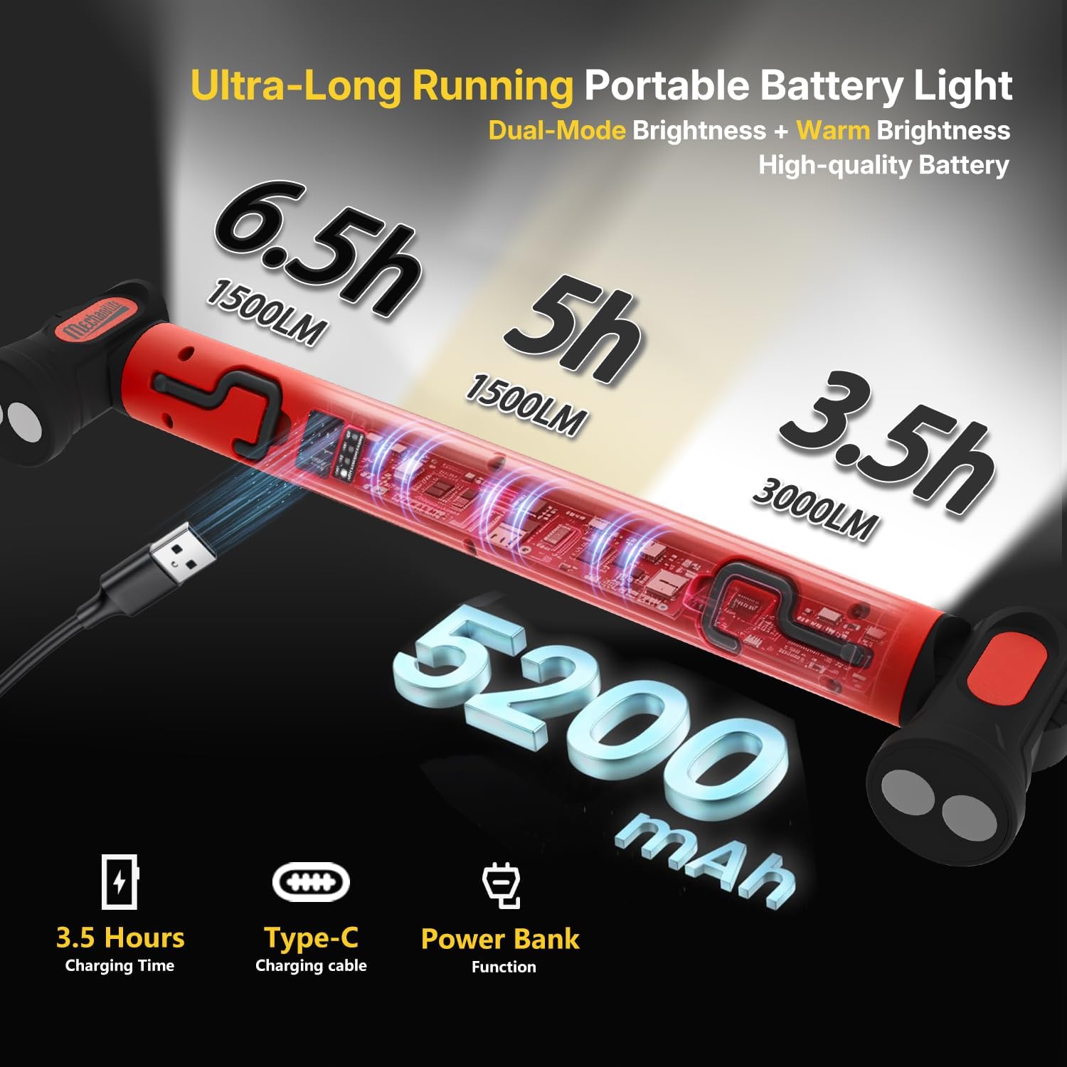 Thumbnail 2 de MechaniLite Hoodlight-ML002R LED Under-Hood Work Light, 3,000 Lumens