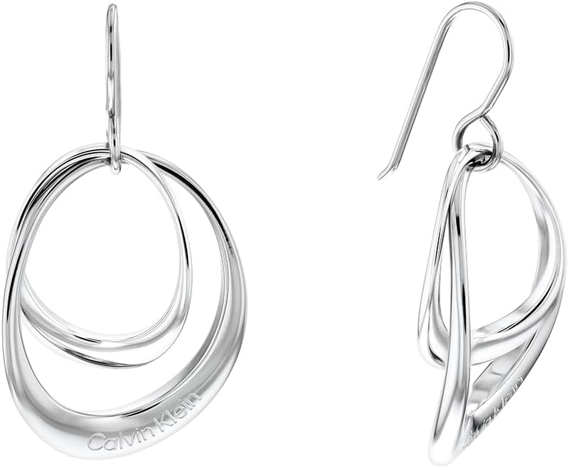 Thumbnail 6 de Calvin Klein orecchini pendenti da donna Collezione Warped Rings in acciaio inossidabile bicolore