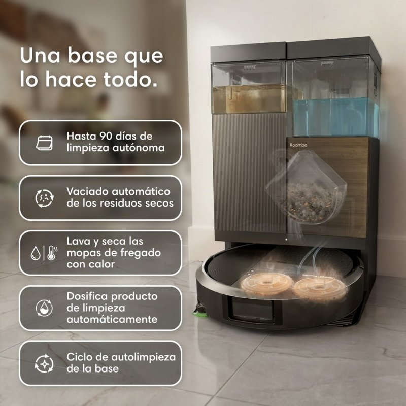 Detalle 2 de Robot aspirador y fregasuelos iRobot Roomba Plus 575 Combo con autovaciado y LiDAR