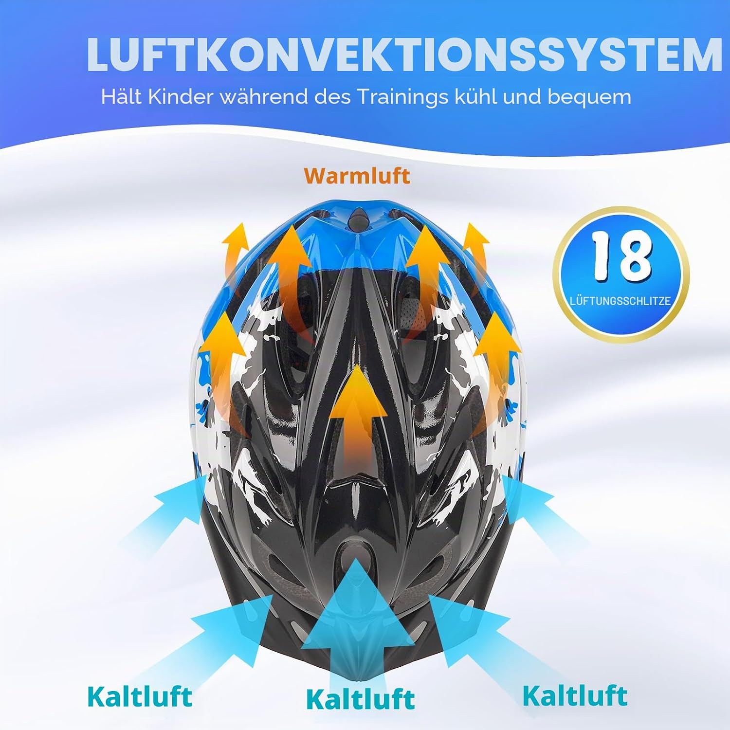 Detalle 2 de DmTown Kinder-Fahrradhelm verstellbar 50–58 cm für Jungen & Mädchen (3–14 Jahre)