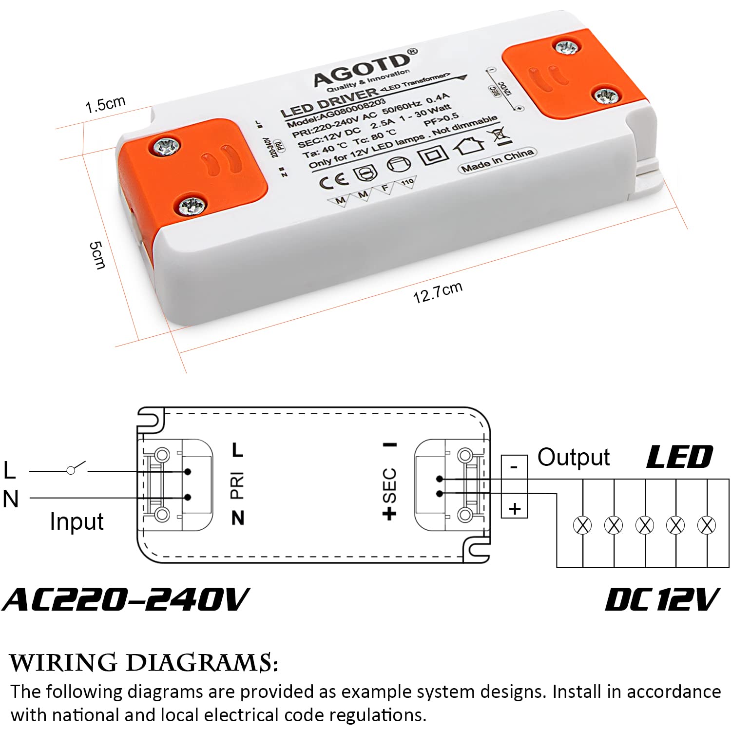 Detalle 2 de LED Transformator 1-30W 12V Treiber