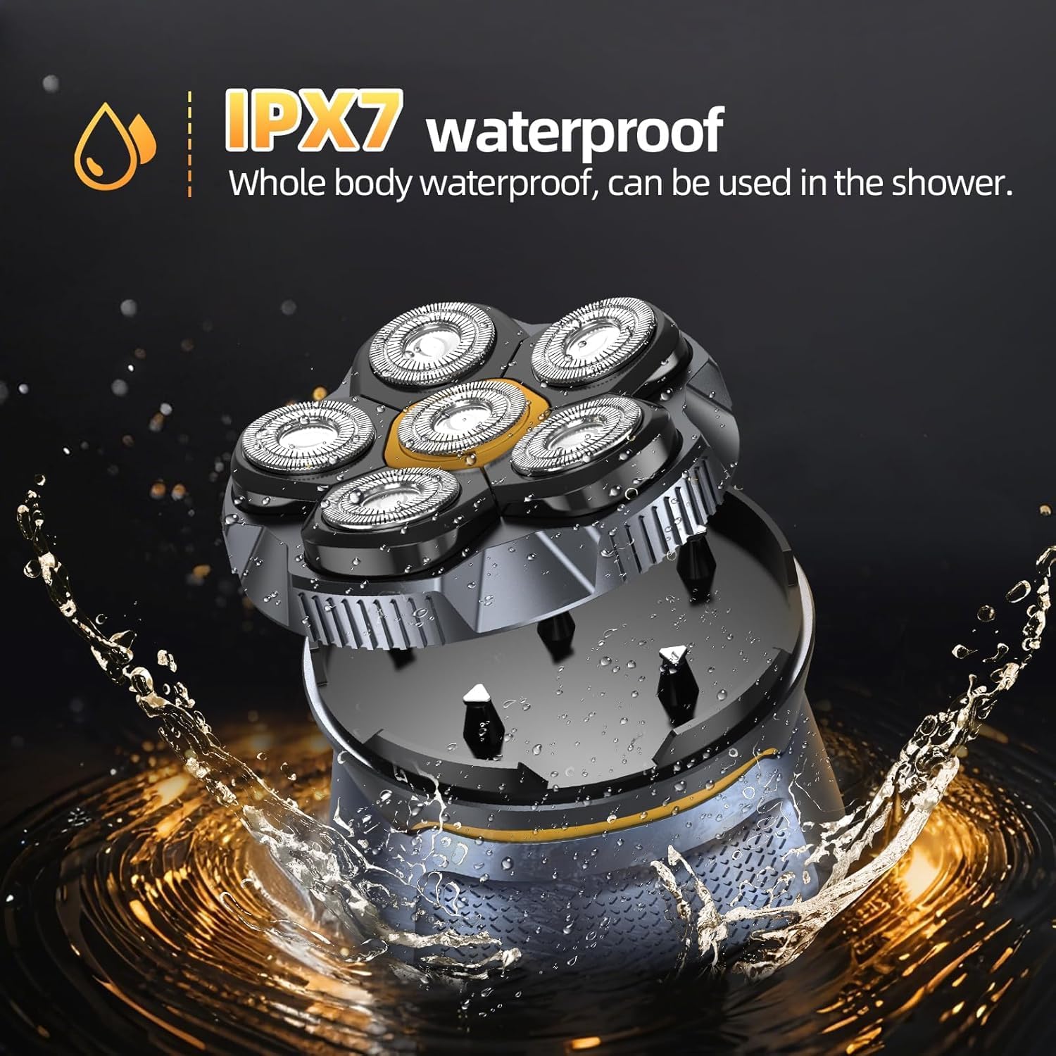 Thumbnail 4 de Glatzen Herren Elektrisch Rasierer 6D mit magnetischem Kopf, IPX7 Nass & Trocken, USB‑C Wiederaufladbar