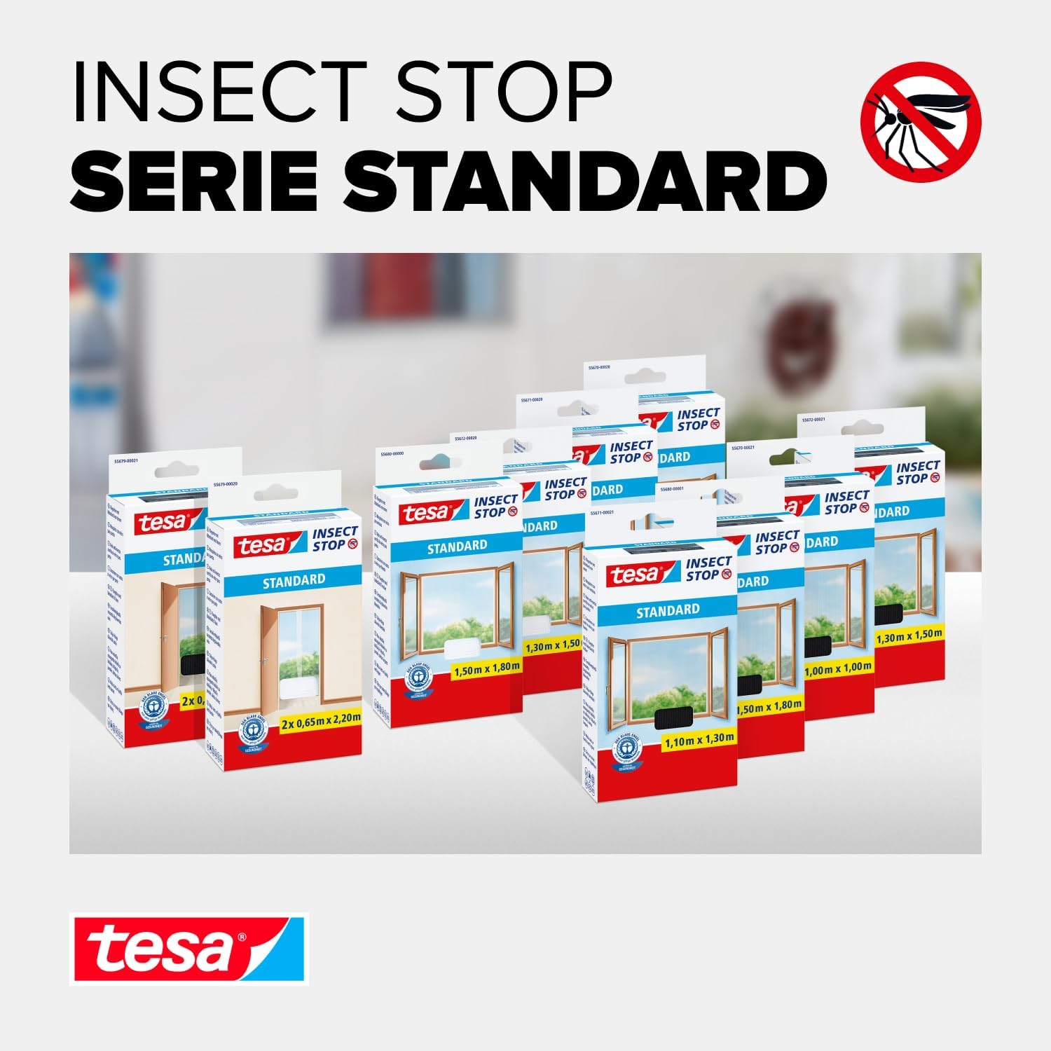 Thumbnail 6 de Tesa Insect Stop Zanzariere Attacca & Stacca Standard per finestre, 130 x 150 cm, bianco