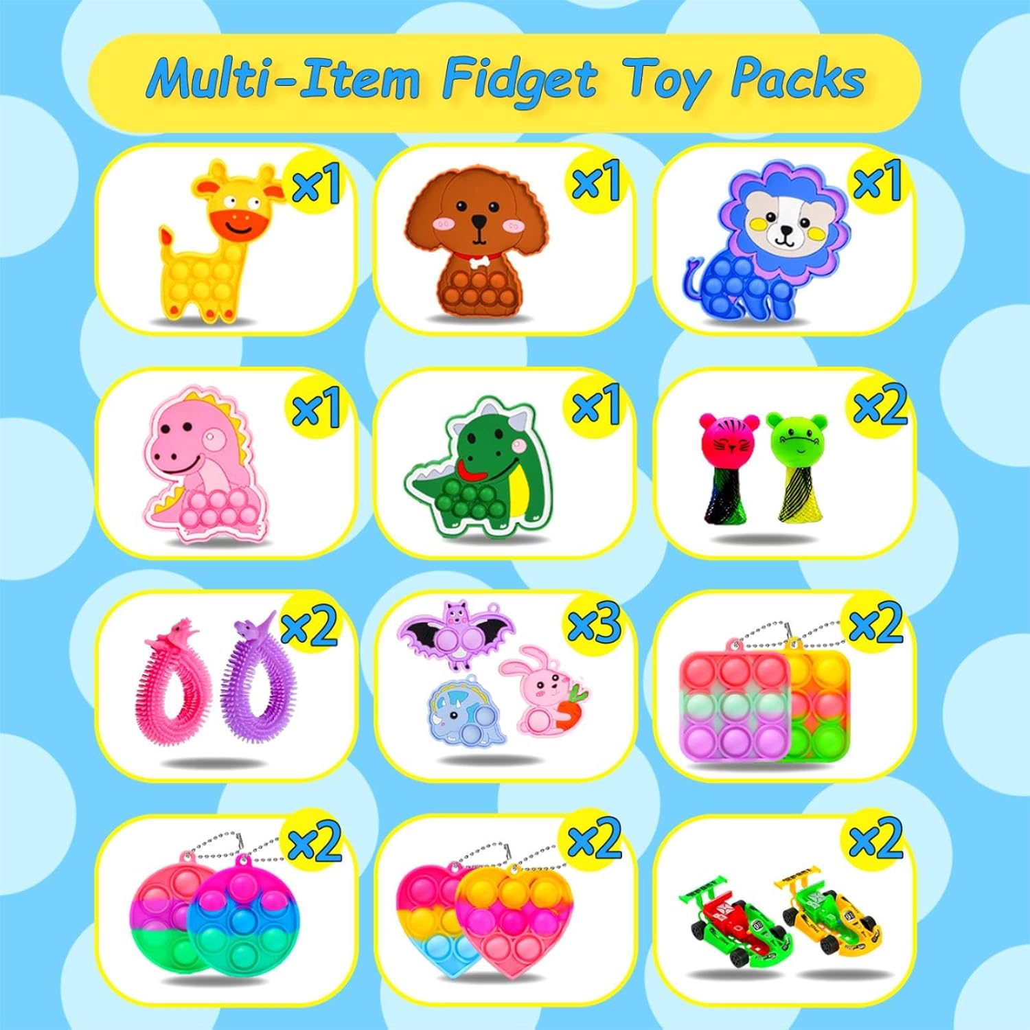 Thumbnail 1 de 1000 Pcs Party Favors for Kids: Fidget Toys Bulk Prize Box Set for Classroom, Birthday & Goodie Bags