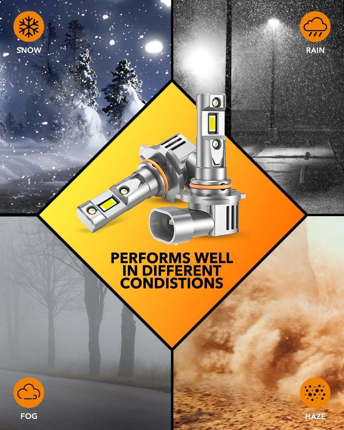 Thumbnail 6 de OXILAM H11 9005 Light Bulbs Combo (H11-H9-H8 / 9005-HB3), 6500K Cool White, IP68, Pack of 4