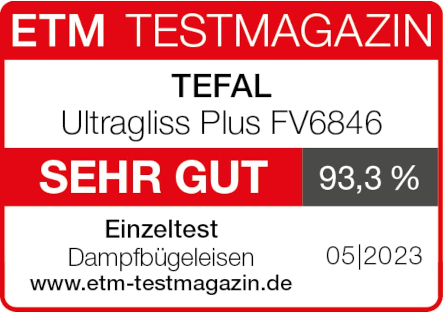 Thumbnail 1 de Tefal Ultragliss Plus Anti-Kalk Dampfbügeleisen, 2800 W, abnehmbarer Kalk-Kollektor, 50 g/min Dampf, 260 g/min Dampfstoß, Autoabschaltung, Made in France