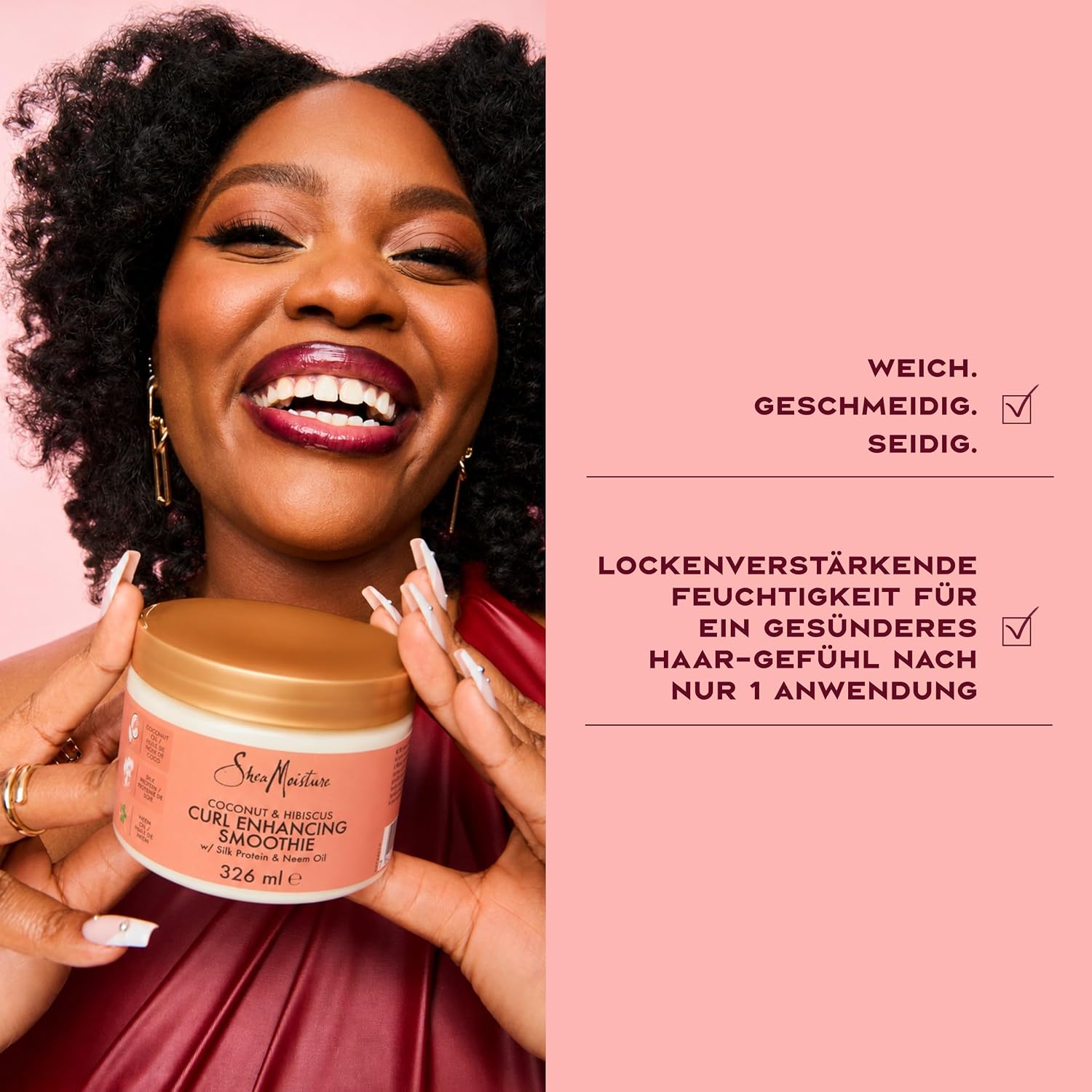Thumbnail 6 de Shea Moisture Coconut & Hibiscus Curl Enhancing Smoothie (326 ml) – Lockencreme für definierte, glänzende Locken