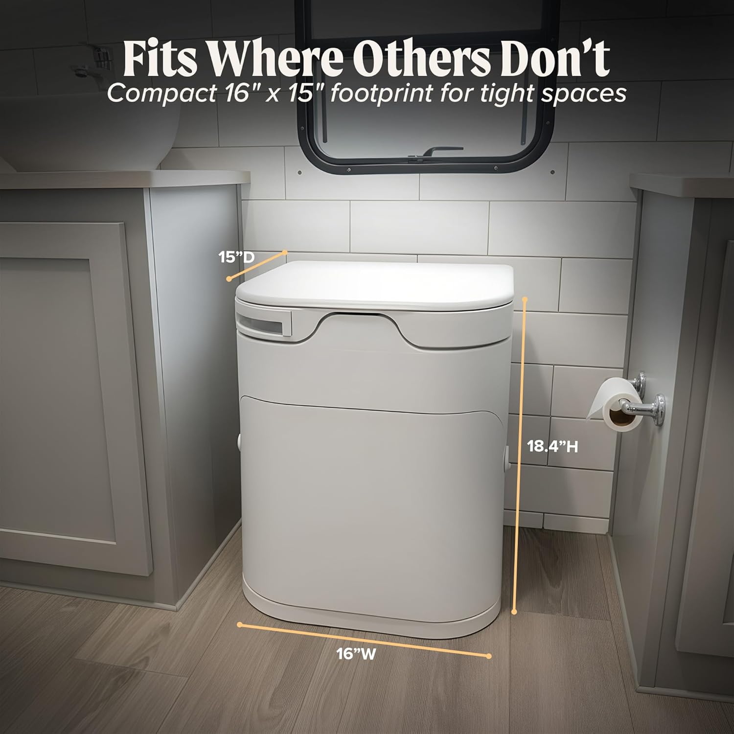 Detalle de OGO Origin Composting Toilet — 12V Electric Agitator, Urine-Diverting RV Toilet for Van Life, Tiny Homes & Boats