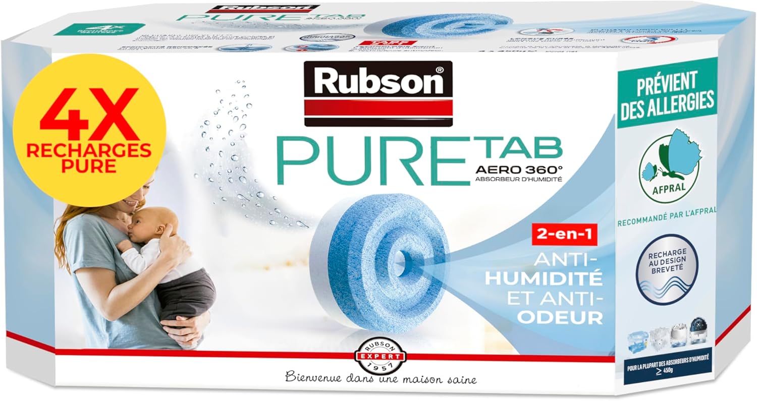 Thumbnail 6 de Rubson AERO 360° Pure Tab – Recharge absorbeur d’humidité anti-odeur (6 x 450 g)