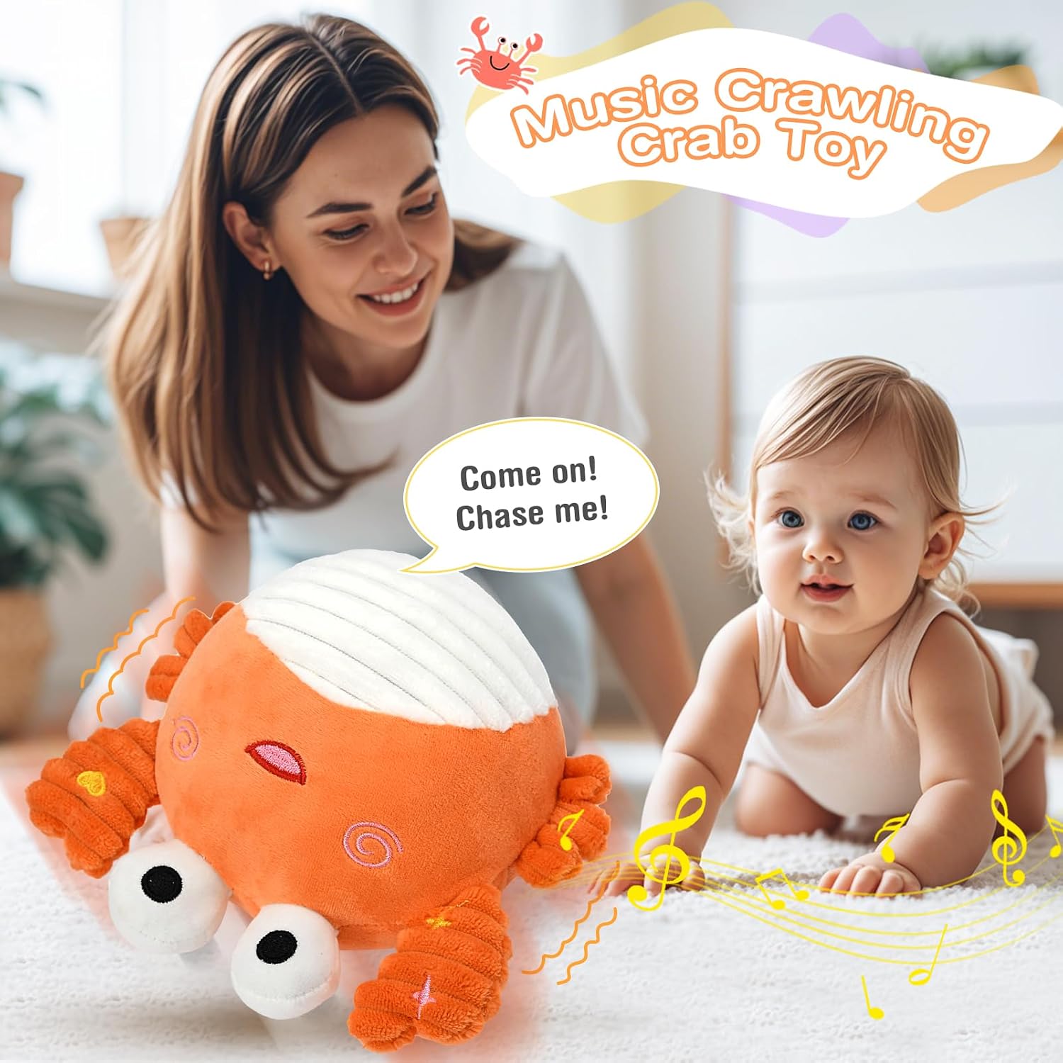Thumbnail 1 de Vanplay Crawling Crab Toy — Sensory Plush for Babies 6–12 Months