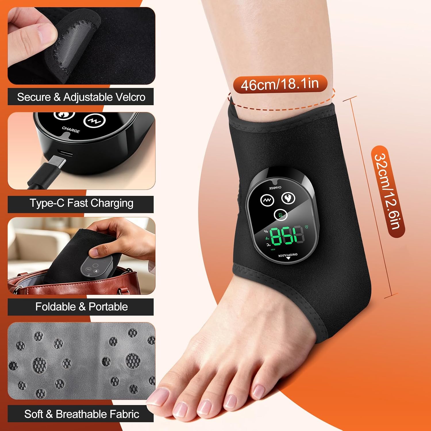 Detalle 2 de DeMoce Foot and Ankle Massager 3000mAh Battery