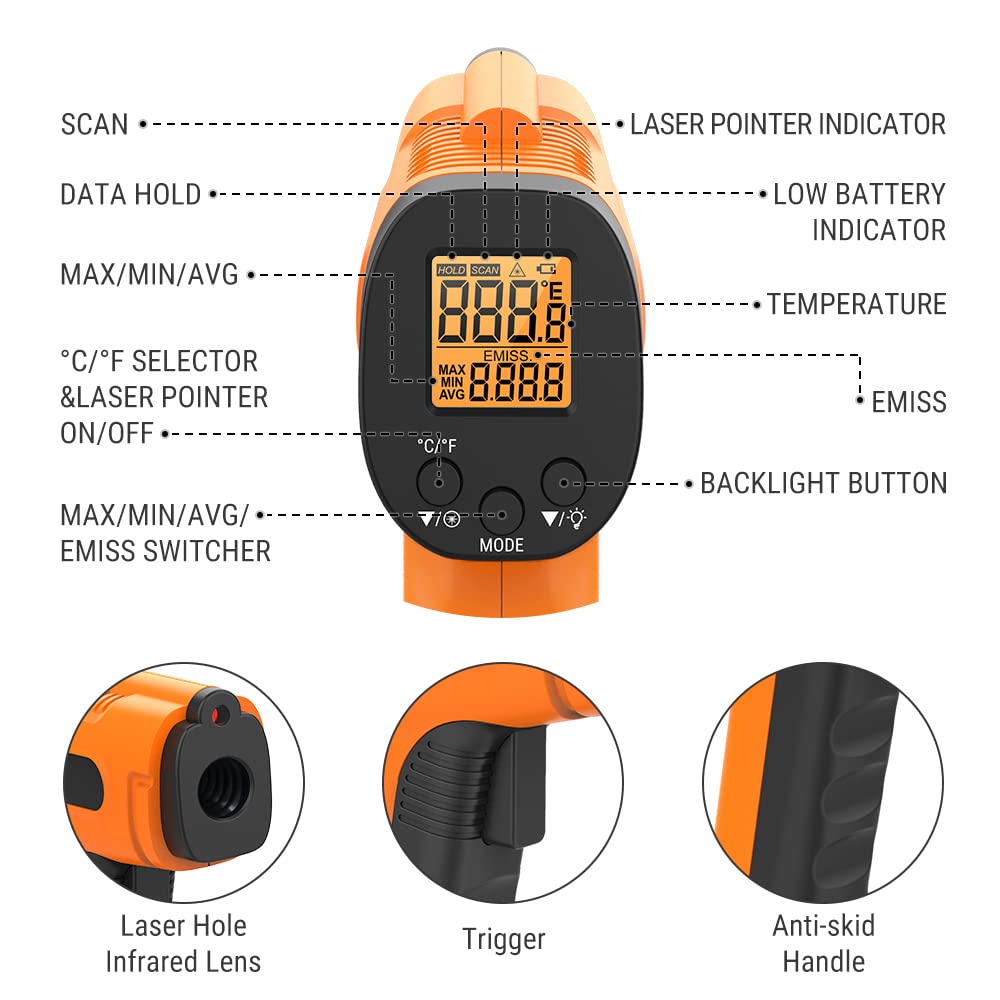 Thumbnail 6 de ThermoPro TP30 infrared thermometer 550°C
