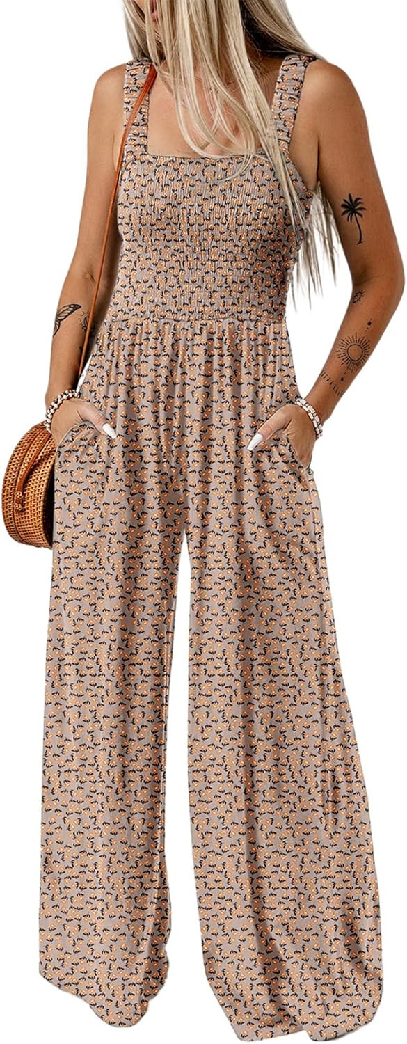 Thumbnail 6 de Dokotoo Women's Casual Loose Overalls Jumpsuits: Sleeveless Printed Wide-Leg Rompers with Pockets