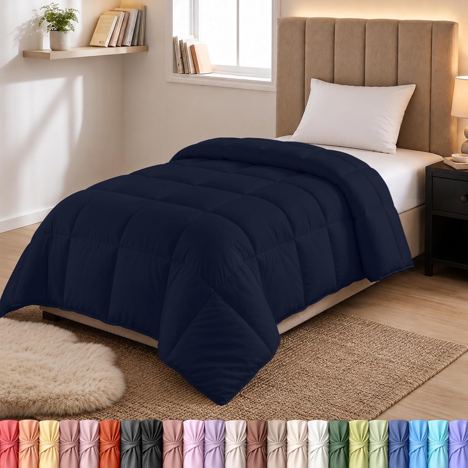 Utopia Bedding 4,5 Tog – podwójna kołdra z mikrofibry, granatowa