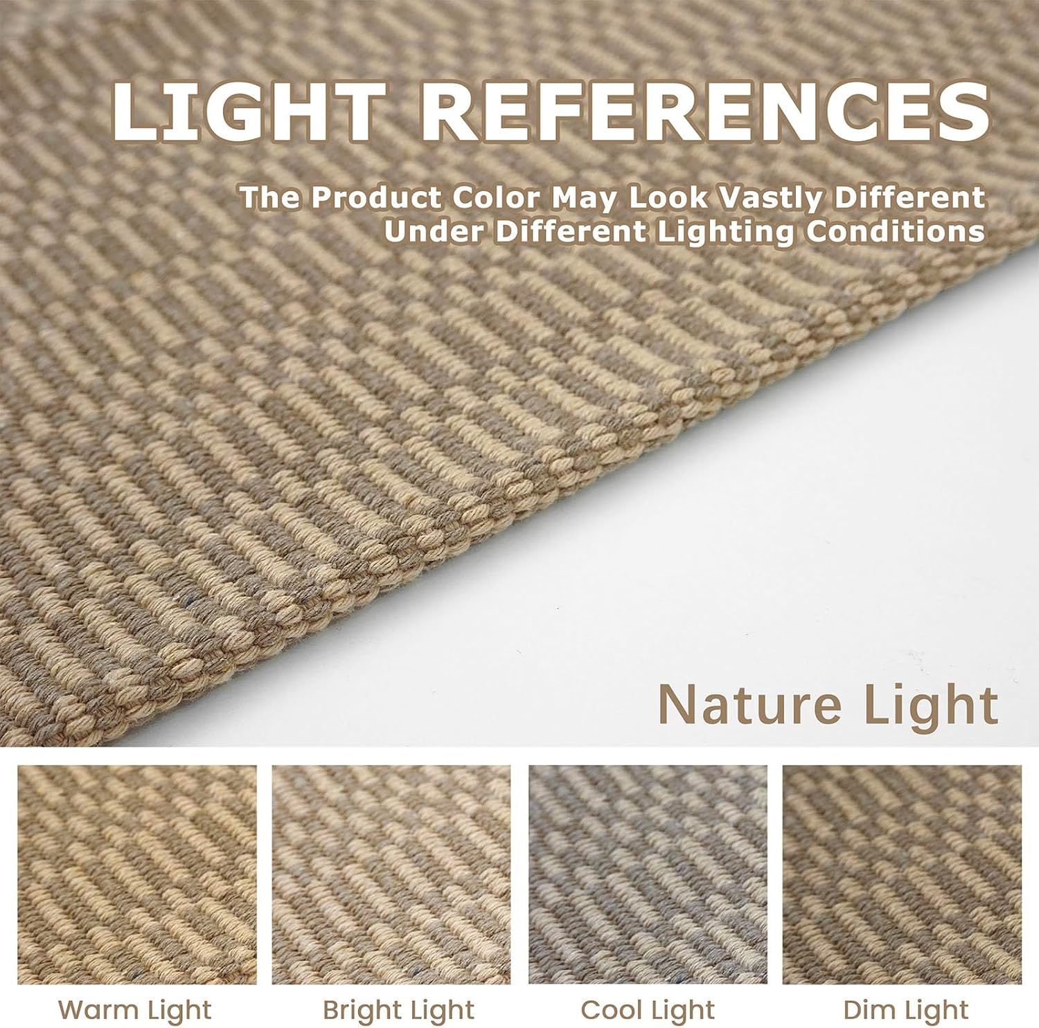 Detalle de KOZYFLY Area Rug 6x9 ft washable braided cotton rug 🏠