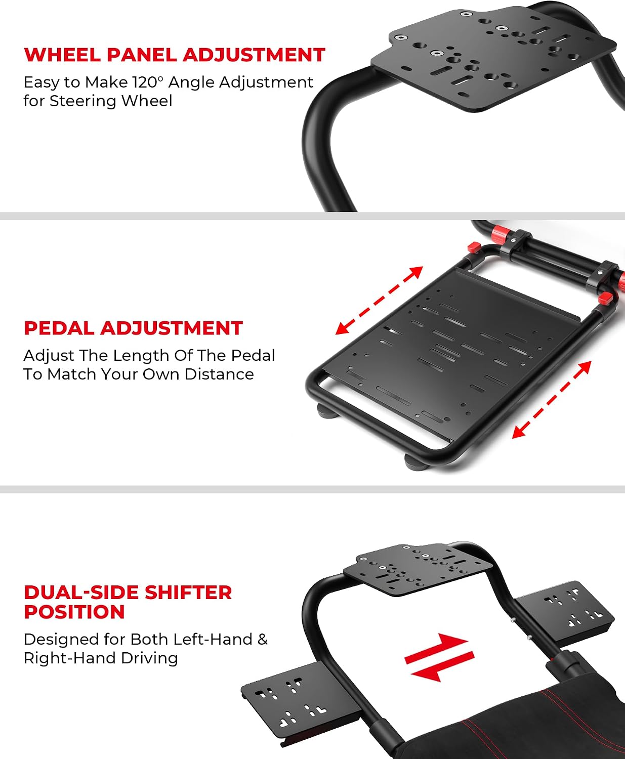 Detalle 2 de RACGTING Foldable Racing Simulator Cockpit, Steel Frame, Adjustable Setup