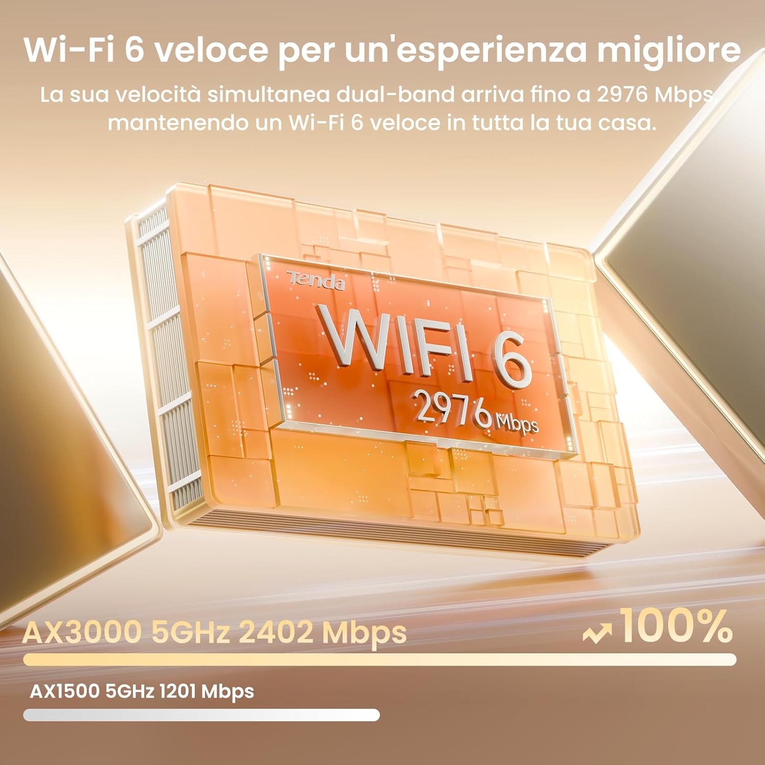 Thumbnail 2 de Tenda Nova MX12-3 AX3000 Mesh Wi‑Fi 6 System — 3pack, copertura fino a 330 m², 1.7 GHz Quad-Core
