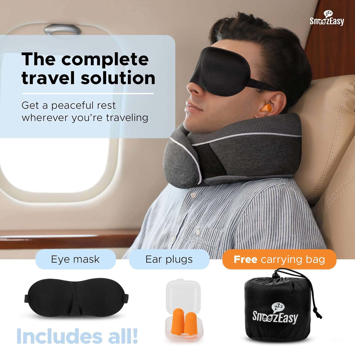Thumbnail 2 de SnoozEasy Travel Pillow 360° memory foam travel pillow 😴