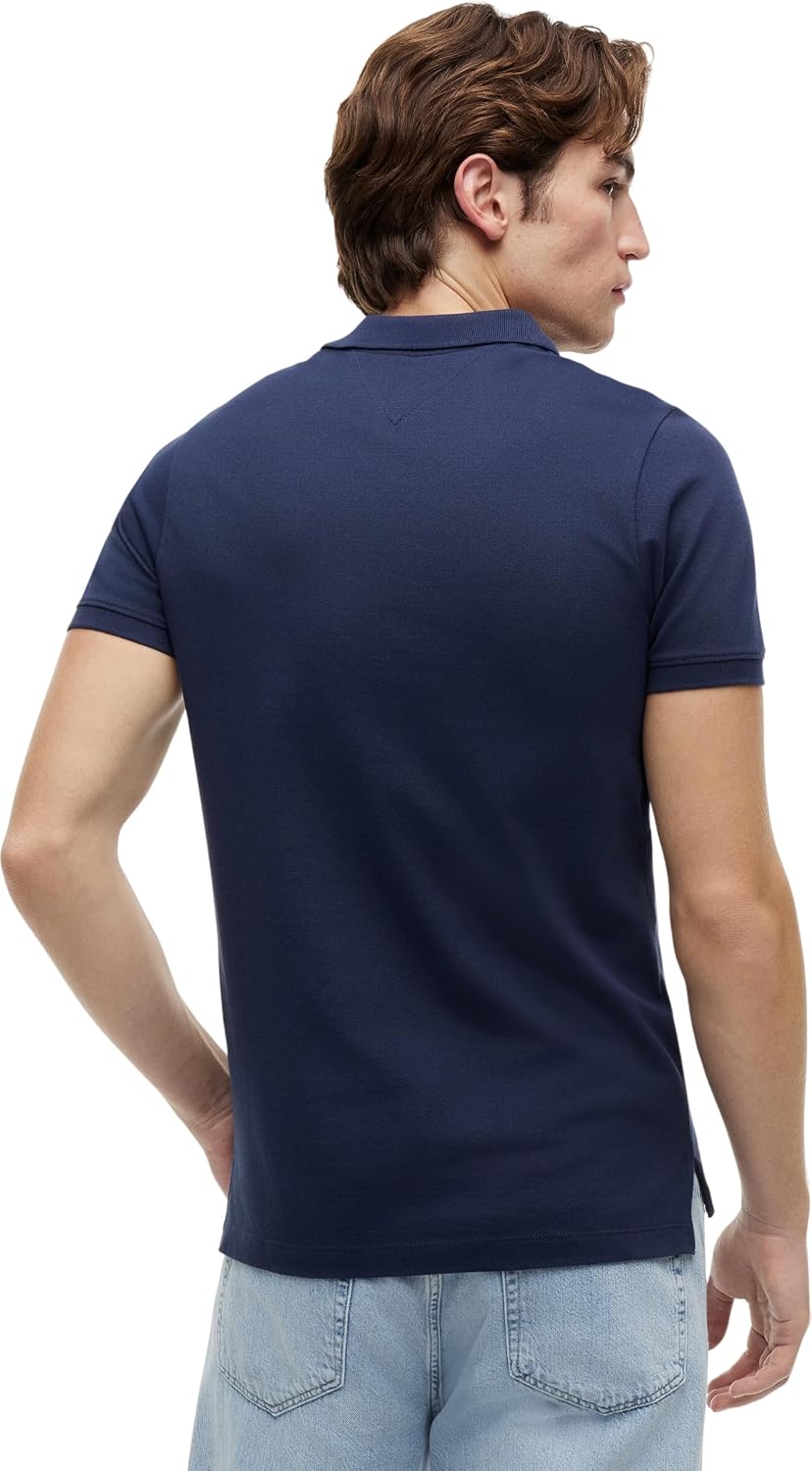 Detalle 2 de Tommy Jeans Herren Poloshirt Kurzarm Slim Fit – zeitloser Klassiker in 100% Baumwolle