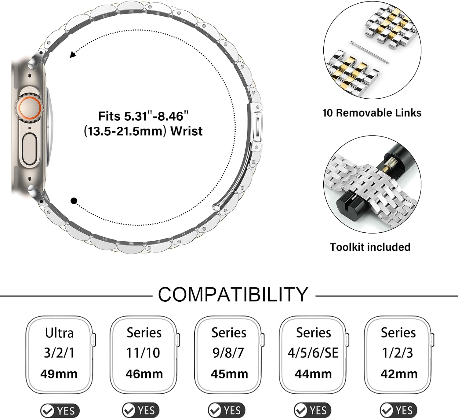 Thumbnail 4 de Tasikar Metal Watch Strap 49mm for Apple Watch