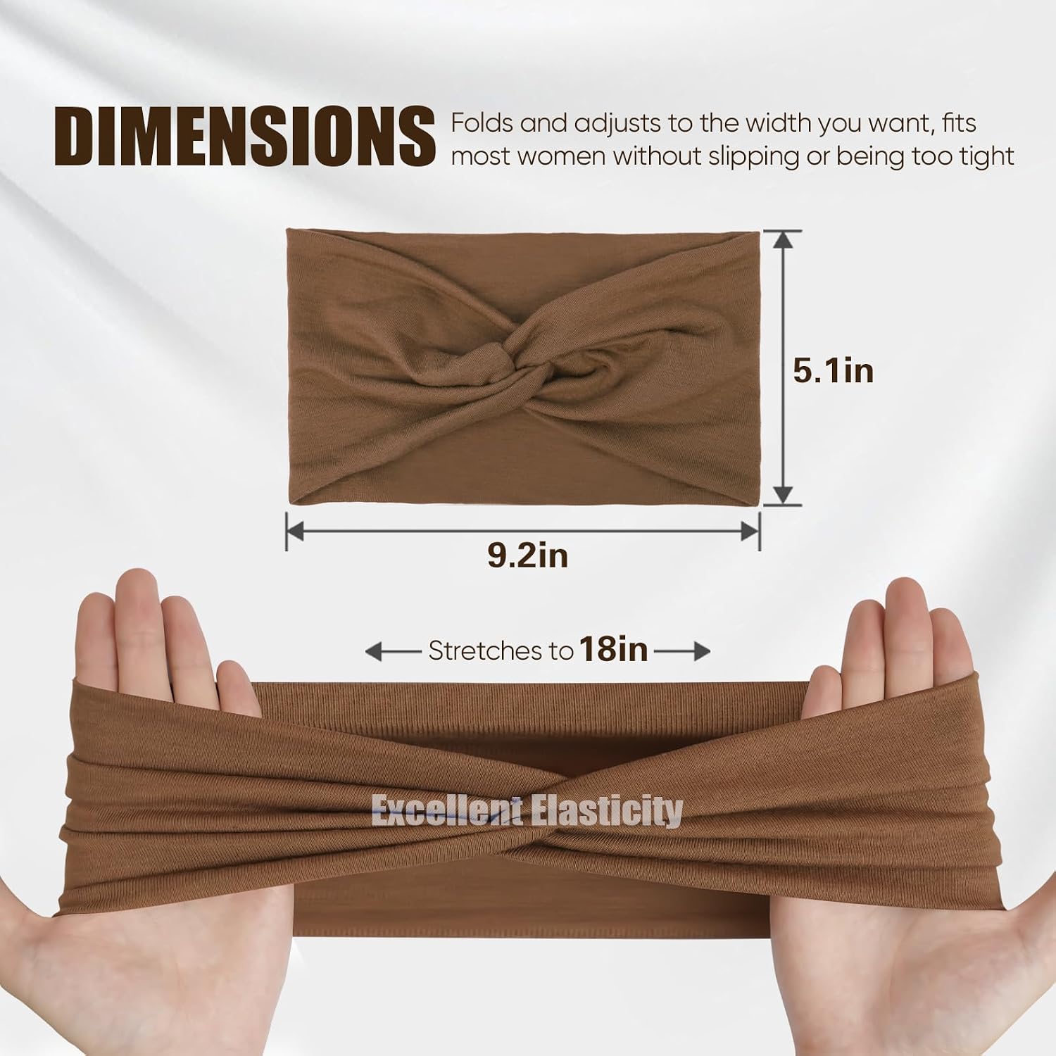 Detalle 2 de HSEM Women's Wide Headbands, 6-Pack Soft Stretchy Non-Slip Hair Bands