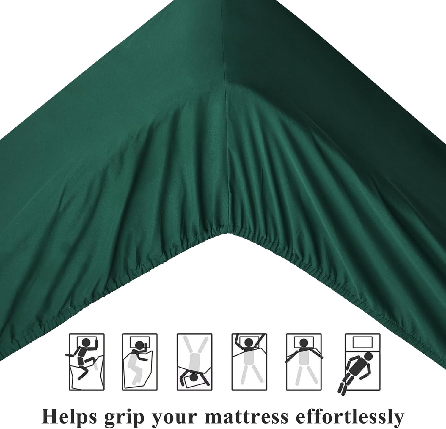Thumbnail 5 de Tifschlaf Super King Fitted Sheet Deep Fit – Emerald Green (183x200cm, 40cm Pocket)