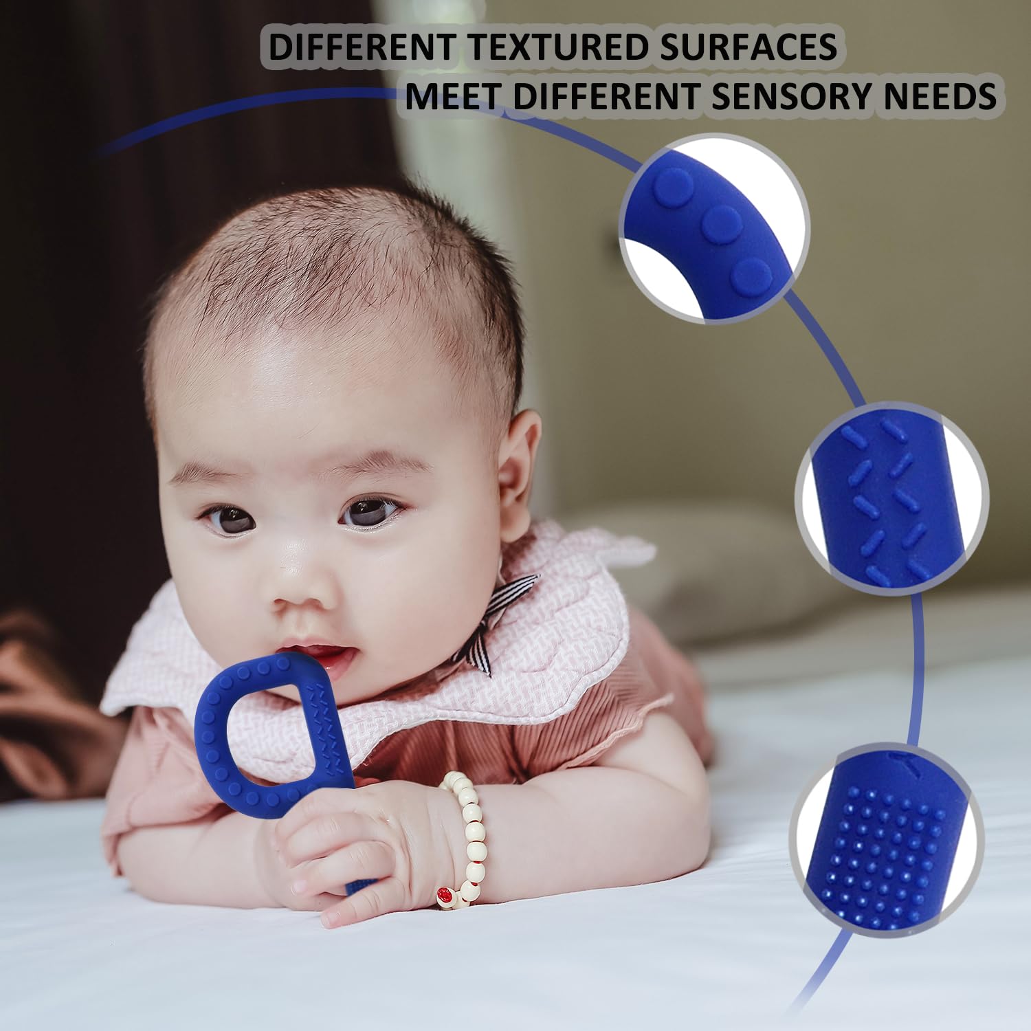Thumbnail 6 de Flyaway Sensory Chew Toys, 4-Pack Silicone Teething Tubes with Textured Surfaces