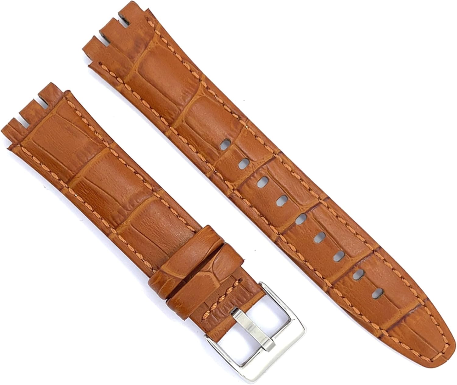 Thumbnail 5 de diloy Leder-Uhrenarmband Croco grain 21–23 mm (kompatibel mit Swatch Irony & Scuba) – Ref 328