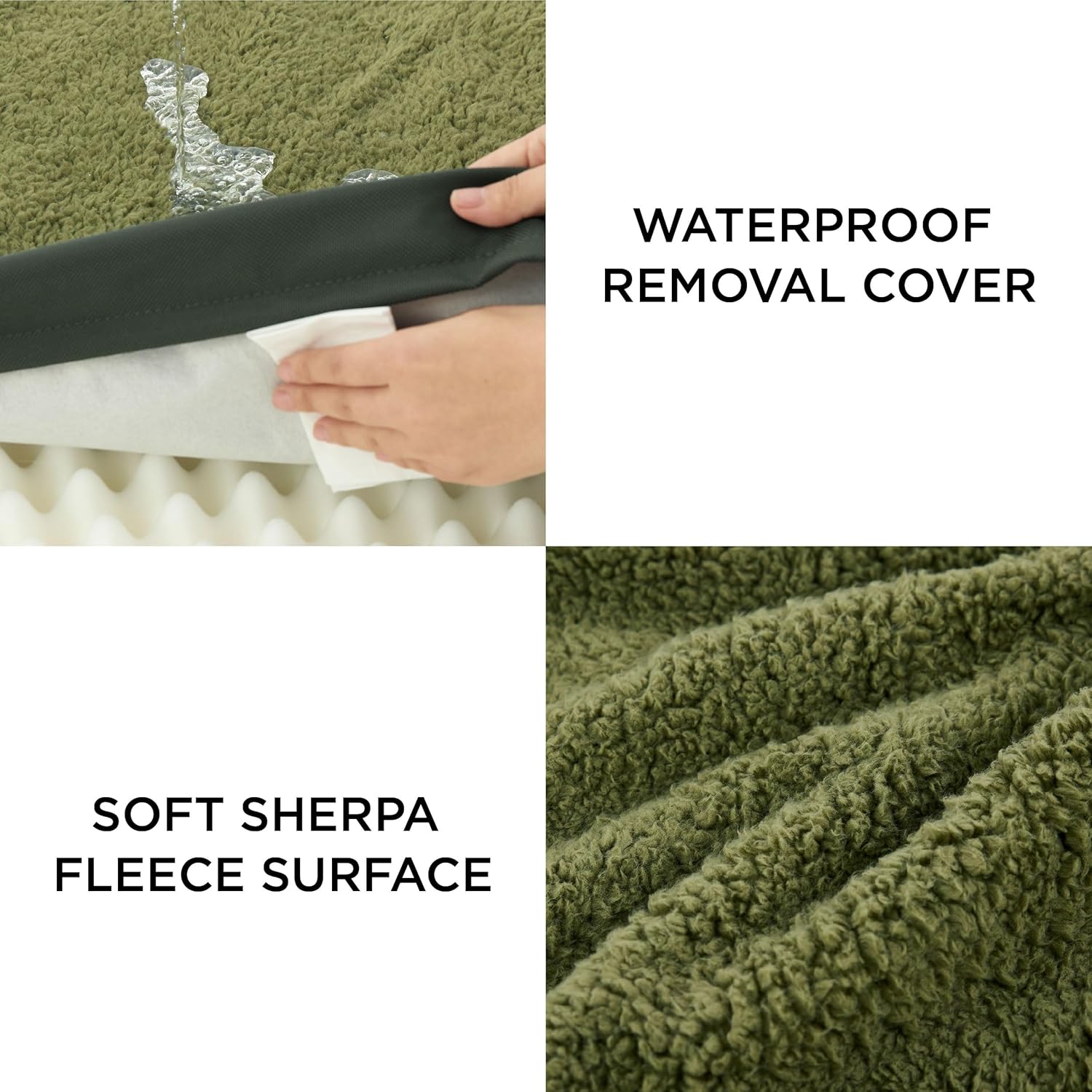 Thumbnail 3 de Bedsure Extra Large Dog Bed Washable – Orthopedic Pillow for Crate (Dark Green, 112x81x7.6cm)