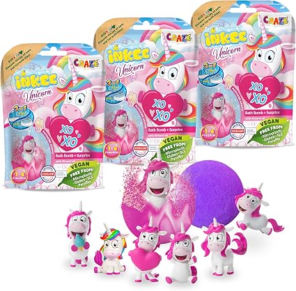 Detalle de Craze INKEE Pack 3 Bombas de Baño Infantiles Unicornio 🦄