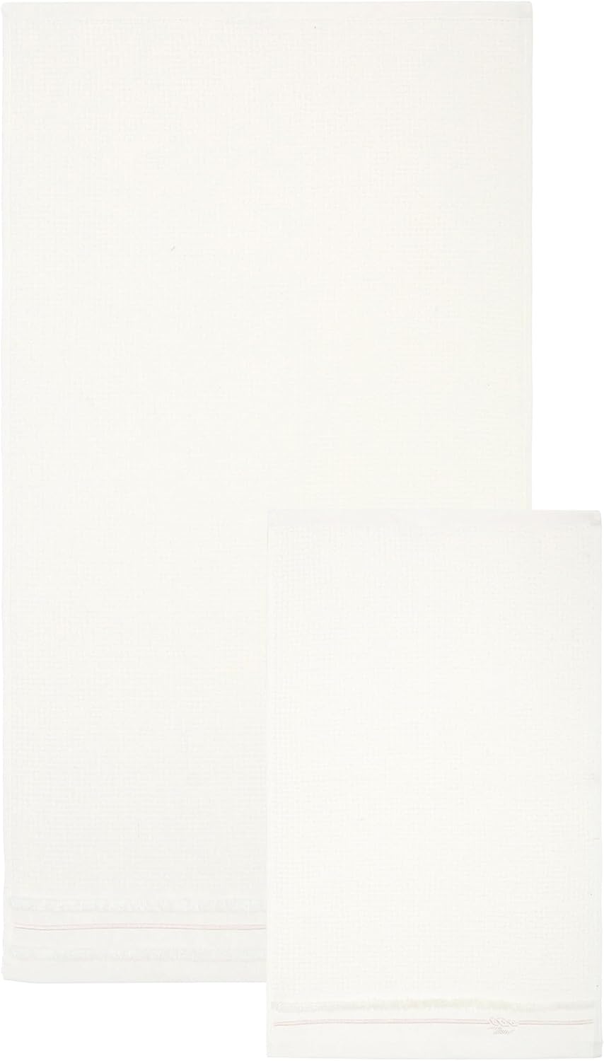THUN Set 2 asciugamani crema 100% cotone, Collezione Country Bloom – 40x60 cm e 60x100 cm