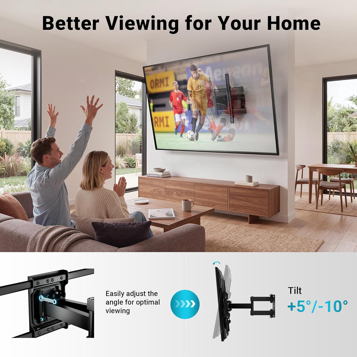Thumbnail 5 de BONTEC TV Wall Bracket Full-Motion 60kg