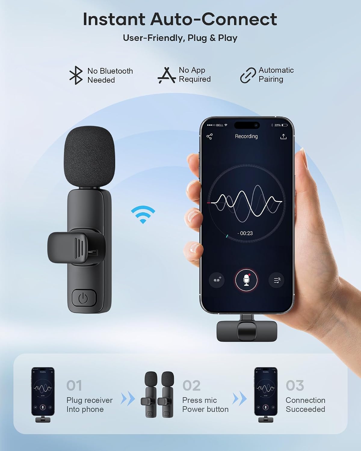 Detalle 2 de Wireless Lavalier Microphone 2-Pack for iPhone